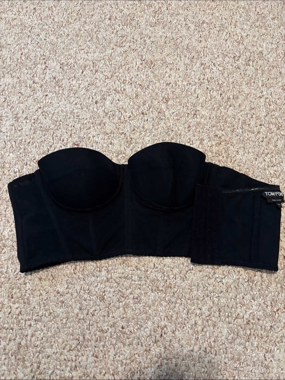 Tom Ford Black Strapless Longline Bustier Top